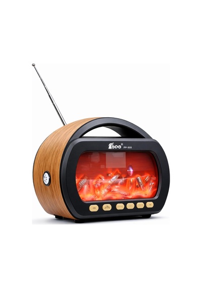 Şömine Efektli Nostaljik Bluetooth Radyo Fm Radyo El Fenerli Hoparlör