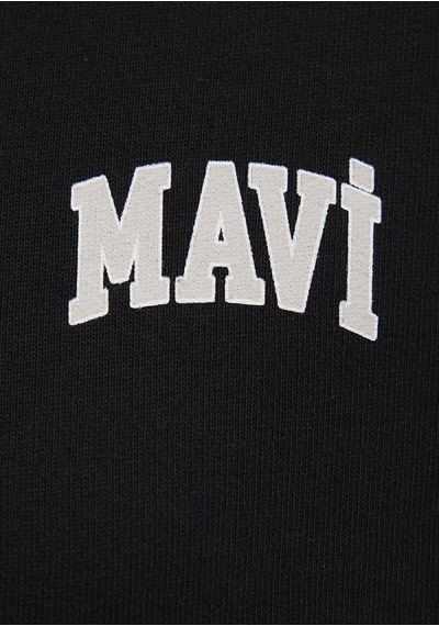 Mavi - Mavi Logo Baskılı Yarı Fermuarlı Siyah Sweatshirt 1s10179-900 Siyah