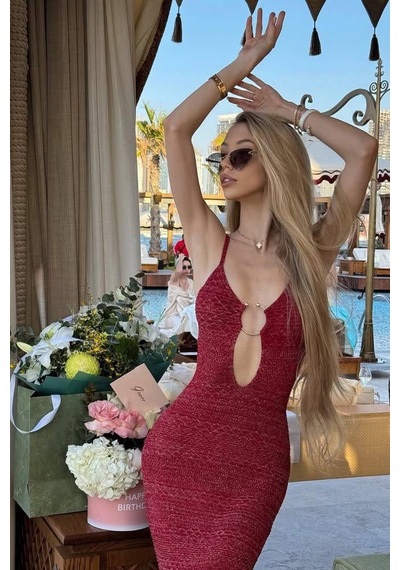Lexy Luxury Gece Elbisesi - Kırmızı