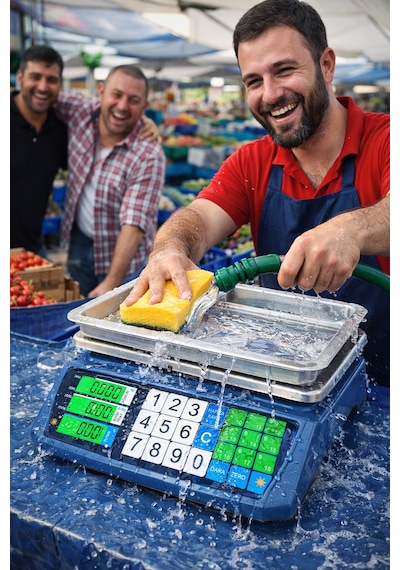 5500 Terazi 30 KG-bakanlık Onaylı-2026 Mühürlü-1000 Saat Şarj Ömrü-pazar Market Tartı-su Geçirmez Terazi -