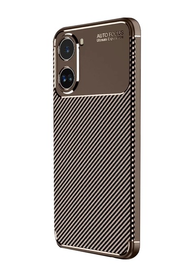 Newface Xiaomi Poco X7 Pro Kılıf Auto Focus Karbon Kapak - Kahverengi