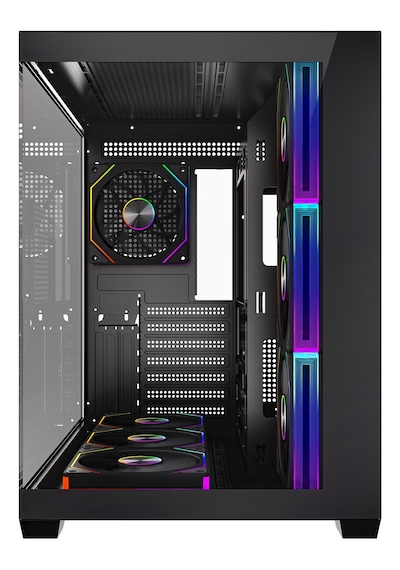 Rampage Ares V2 Gaming Pc Kasası 7x120mm Argb Fanlı Temperli Cam Atx Mid Tower Oyuncu Kasası 360mm Sıvı Soğutma