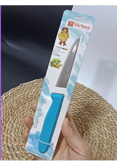 Sürmene 61004 Mutfak Bıçağı 9,50 Cm Turkuaz Çok Renkli