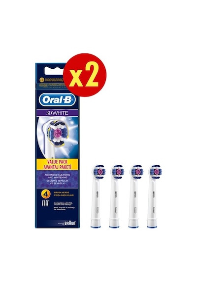 Oral-B 3D White Elektrikli Diş Fırçası Yedek Başlığı 8'li