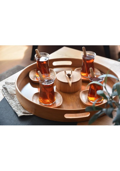 Bambum Carne Yuvarlak Tepsi 35 Cm B2265 Ahşap