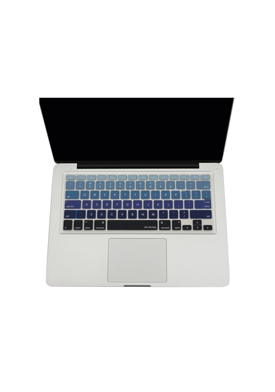 Apple Uyumlu MacBook Air Pro Klavye Koruyucu Us-abd İngilizce Ombre Eski Usb'li Model 2008-2017 İle Lacivert Mavi