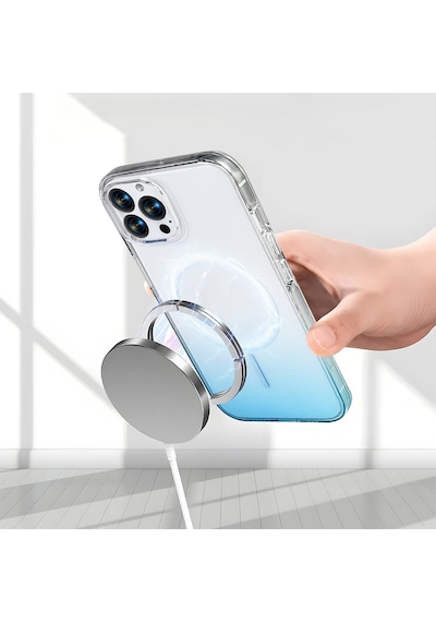 Nihcase Apple Uyumlu iPhone 15 Pro Max Kılıf Rainbow Renkli Septik Manyetik Şarj Kapak
