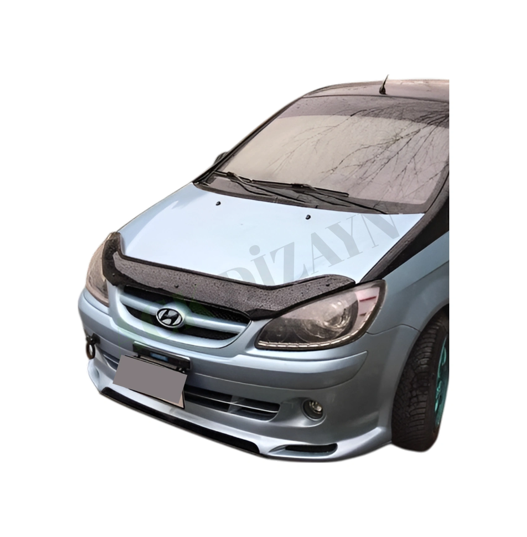 Hyundai Getz 2006-2011 Araca Özel Kaput Rüzgarlığı A+ Pianoblack 4mm