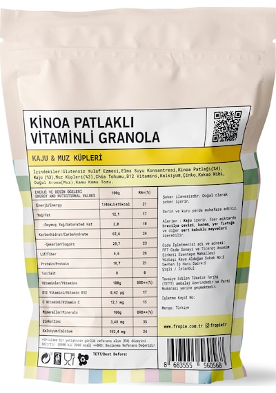 Fropie Kids Kaju & Muz Küpleri Granola 240 G