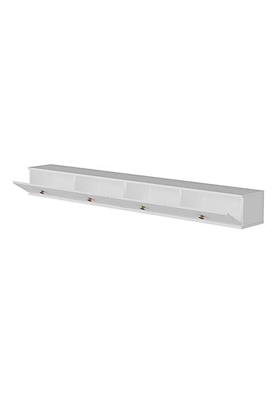 Tda2401bg - Zuzu Double Duvara Montaj Tv Stand Beyaz-gold 240cm Beyaz