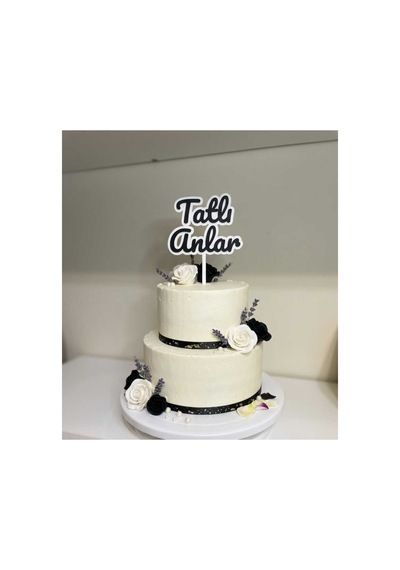 Tatlı Anlar 2'li Pasta Süsü Seti - Kişiye Özel Renk Seçenekli Pasta Üstü Yazı 2 Adet Cake Topper