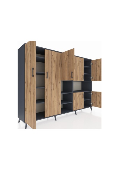 Hyperion Dolap 13 Raflı 7 Kapaklı 220x44x163 Antrasit-çam/antrasit Atlas Çam/antrasıt - Antrasıt Hyperion Dolap 13 Raflı 7 Kapaklı 220x44x163 Antrasit-çam/antrasit Atlas Çam/antrasıt - Antrasıt