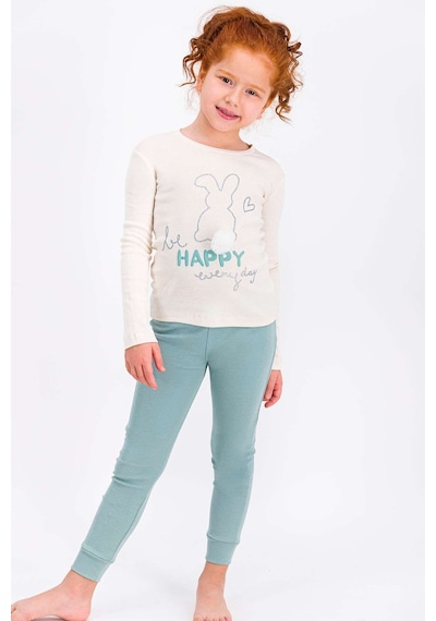 Rolypoly Be Happy Everyday Vanilya Kız Çocuk Pijama Takımı 5274-25243 Vanilya
