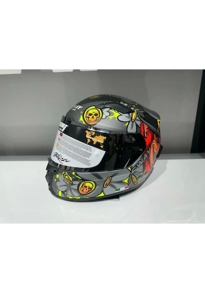 Sway Sw 820 Badboy Full Face Motosiklet Kaskı Gri Sarı Kırmızı