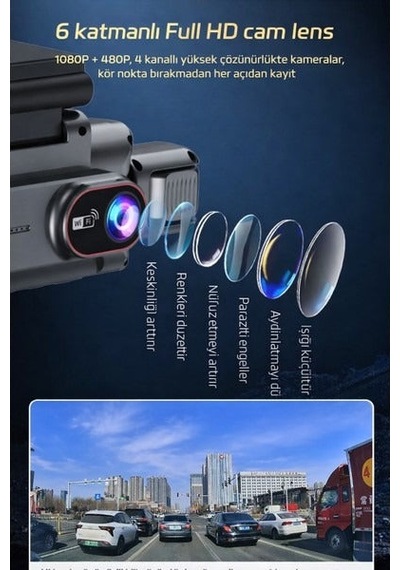 360 Wifi Quad Araç Kamerası