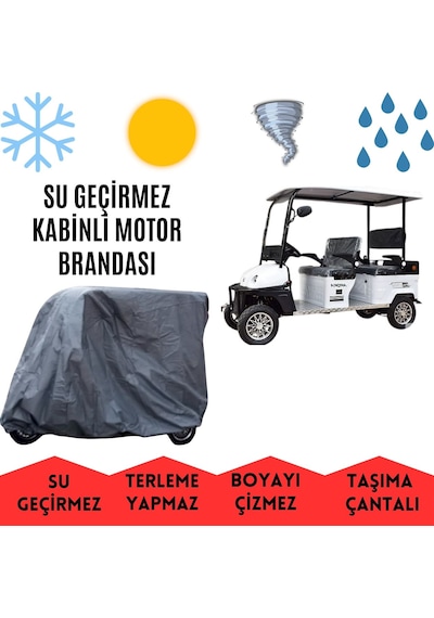 Arora Polo Plus Kabinli 4 Tekerlekli Motor Brandası Su Geçirmez