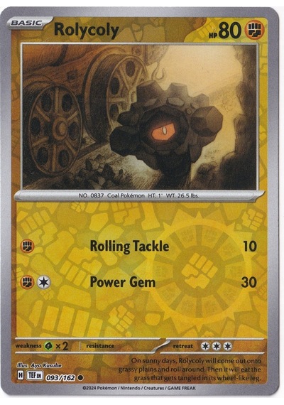 Rolycoly Reverse Holo 093/162 - Temporal Forces - Pokemon Kartı Mint