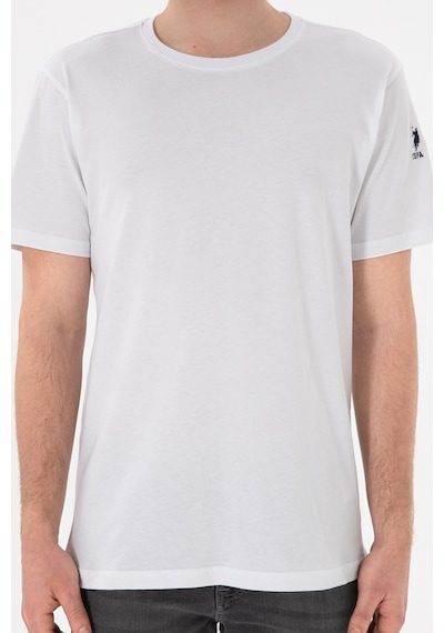 U.S. Polo Assn. Erkek Regular Fit Bisiklet Yaka Beyaz Basic Tişört 50305985-VR013