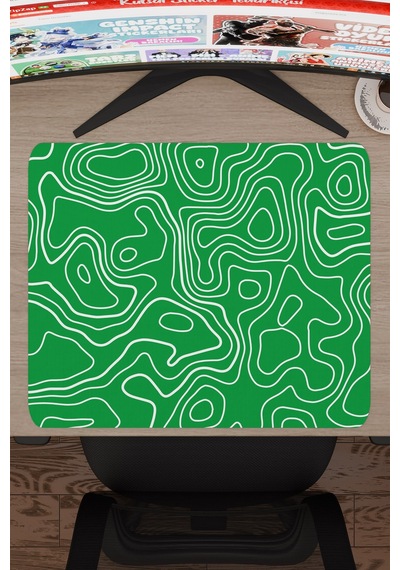Yeşil Beyaz 48x40 Xl Taraftar Gaming Oyuncu Mouse Pad Kaymaz Taban Büyük Fare Altlığı Topography
