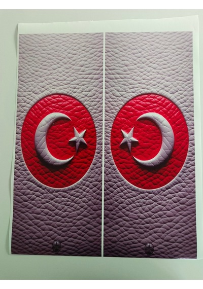 Araç Kapı Direk Kaplama Folyosu Bayrak Deri Desenli Drk29 Sağ Sol Takım 2 Adet - 22x50 Cm