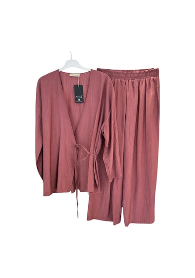 Hasenna Z-544 Üstü Kimono Etekli Çilek İkili Takım Füme