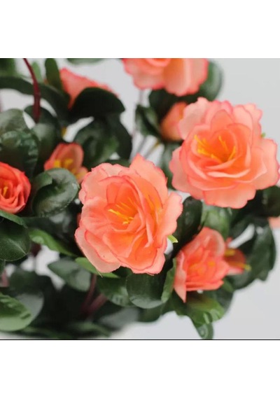 Yapay Çiçek Somon Açelya Demeti 7 Dallı 33x20Cm