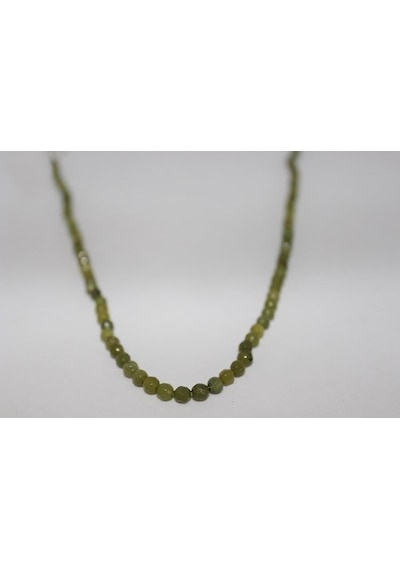 Peridot (Zebercet) Taşı Faset Kesim Yarım Dizi 4 MM 18 CM Yeşil