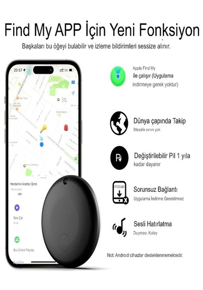 Mfi Apple Uyumlu iPhone iPad Mac Find My Sertifika Akıllı Takip Cihazı