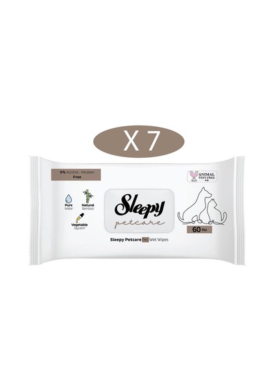 Sleepy Petcare Evcil Hayvan Islak Havlusu 7 x 60'lı 420 Yaprak