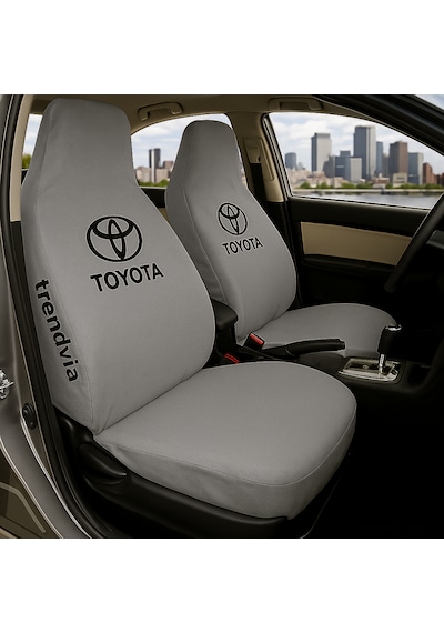 Toyota Uyumlu Ön Arka Koltuk Kılıfı Penye Servis Tipi Oto Koltuk Koruma Seti Gri