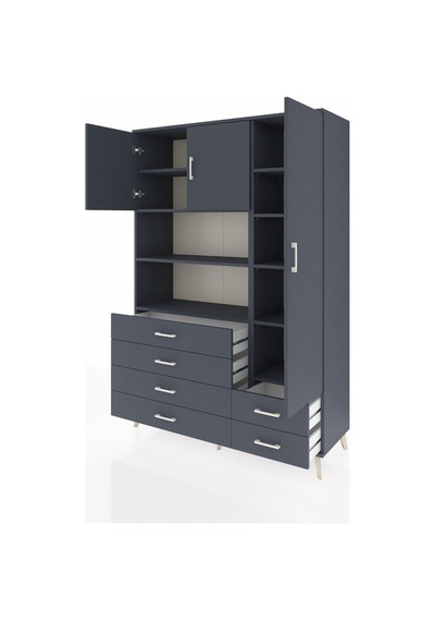 Hyperion Dolap 9 Raflı 6 Çekmeceli 3 Kapaklı 132x44x195 Antrasit-antrasit/antrasit Antrasıt/antrasıt Hyperion Dolap 9 Raflı 6 Çekmeceli 3 Kapaklı 132x44x195 Antrasit-antrasit/antrasit Antrasıt/antrasıt