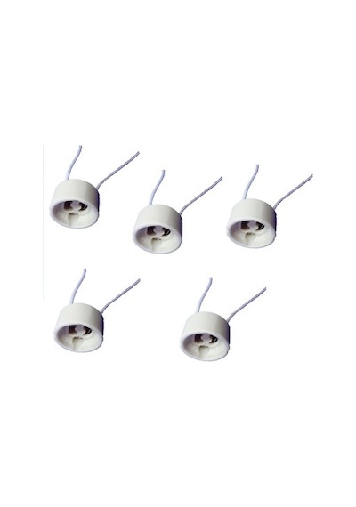 5 Adet Gu10 Duy 2a Led Halojen Lamba Duyu 0,75 Mm² Silikon Tel Seramik Duy Bağlantı Duyları 300 W Enerji Sınıfı A Beyaz