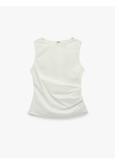 Koton Koton X Şahika Ercümen - Pamuklu Slim Fit Bisiklet Yaka Drape Detaylı Kolsuz Bluz Turuncu Desenli 6sak30148ew Koton Koton X Şahika Ercümen - Pamuklu Slim Fit Bisiklet Yaka Drape Detaylı Kolsuz Bluz Turuncu Desenli 6sak30148ew