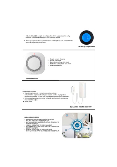 Akıllı Güvenlik Alarm Sistemleri Güneş Enerjili Dış Siren Ve Pet Uyumlu Orta Plus