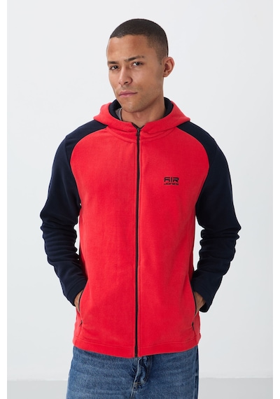 Air Jones Tommy Life Connell Fiesta Rahat Kalıp Polar Erkek Sweatshirt - 88313 Kırmızı