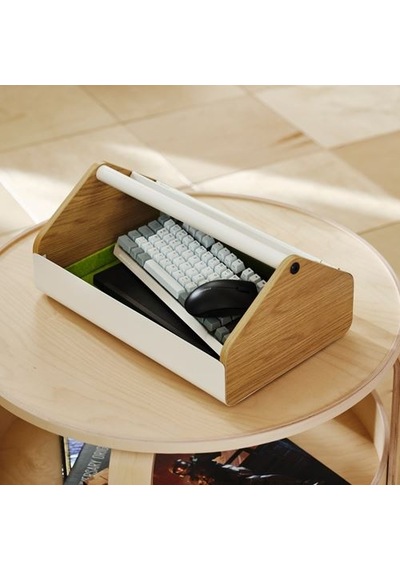 Ikea Yxstaby Laptop Desteği, Beyaz, 43x27x18 Cm, Depolamalı