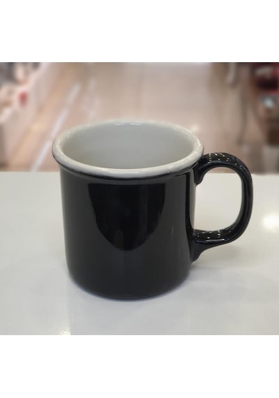 Aryıldız Patara Siyah Porselen Mug Bıg Kupa Yeşil