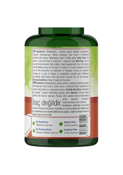 Natures Supreme Zinc 15 Mg 200 Kapsül Aromasiz