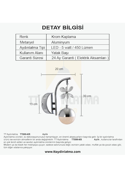 Tt099-kr Tt Aydınlatma Toplu Krom Kaplama 3renkmodüllü Led Aplik Krom