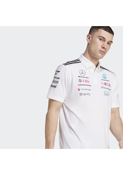 Adidas Mercedes Amg Petronas Formula One Team Erkek Beyaz Polo Tişört Jw0586 Beyaz