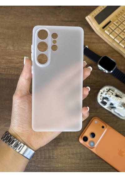 Samsung Galaxy S26 Ultra Uyumlu Süper İnce Mat Ultra Thin Silikon Kılıf Beyaz