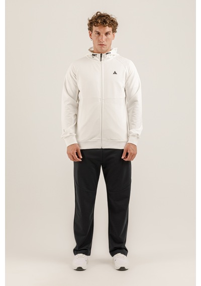 Airlife Saturn Ur7 Pro I Tam Boy Fermuarlı Erkek Kapüşonlu Sweatshirt Beyaz