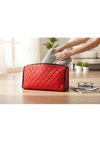 Eryatex Oto Bagaj Organizeri, Kırmızı, Deri Kumaş, Katlanabilir, Dikdörtgen, 50x25x15 Cm, Araç İçi Düzenleyici Çanta