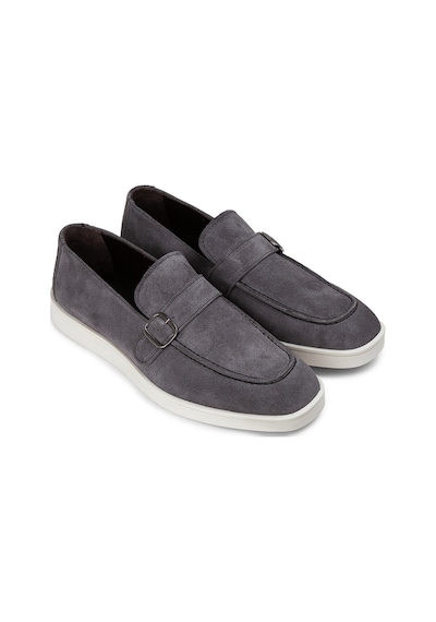 Deery Hakiki Süet Gri Tokalı Erkek Loafer Ayakkabı - 01959mgrıc01 Gri