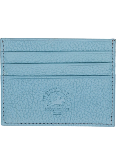 West Polo Hakiki Deri Bol Kartlıklı Unisex Kartlık Wpt041 Bebe Mavi