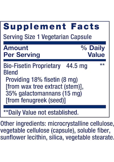Life Extension Bio Fisetin Fenugreek Seed Cellular Health Brain Cognitive Health 30 Caps