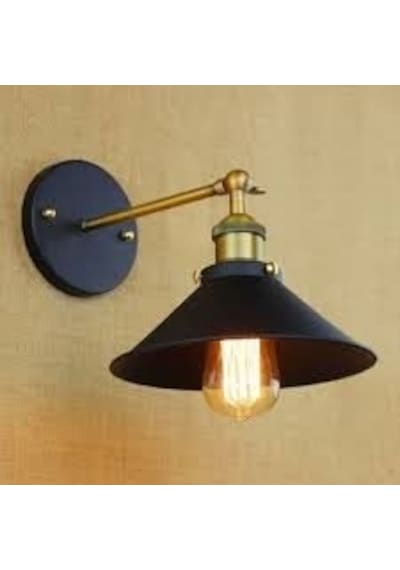 Riolight Mafsallı Eskitme Siyah Aplik Çap 23 Cm Siyah