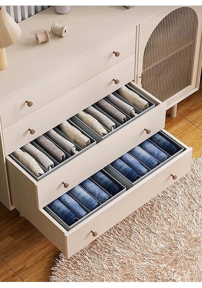 Modern Çok Bölmeli Dolapiçi Organizer Gri
