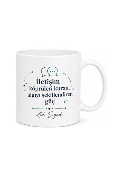Halkla İlişkiler Uzmanına İsimli Kupa Bardak Özel Tasarım Hediye Beyaz / Çok Renkli