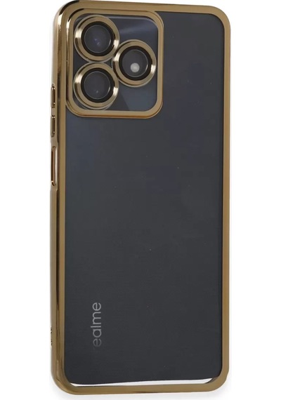 Newface Realme C53 Kılıf Razer Lensli Silikon - Gold Altın